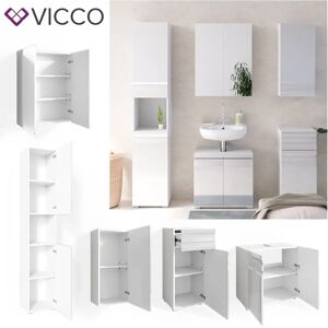 Vicco - Conjunto de muebles de baño Freddy blanco alto brillo 5 piezas Vicco - Conjunto de muebles de baño Freddy blanco alto brillo 5 piezas