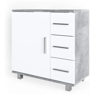 Meuble de salle de bain Vicco Ilias Blanc/Calcaire - 60x60cm - Publicité Meuble de salle de bain Vicco Ilias Blanc/Calcaire - 60x60cm - Publicité