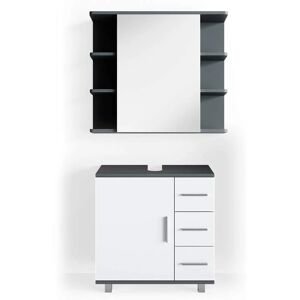 Conjunto de Muebles de Baño Vicco Ilias - Antracita/Blanco, 2 Piezas Conjunto de Muebles de Baño Vicco Ilias - Antracita/Blanco, 2 Piezas