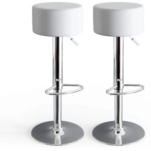 Vicco - Juego de 2 taburetes de bar blancos ajustables Vicco - Juego de 2 taburetes de bar blancos ajustables
