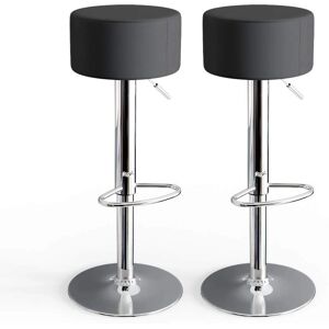 Vicco - Conjunto de 2 taburetes de bar negros ajustables Vicco - Conjunto de 2 taburetes de bar negros ajustables