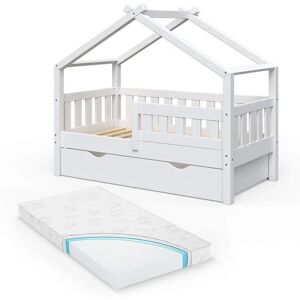Cama infantil VitaliSpa en forma de casa - 70x140cm con cajón y colchón Cama infantil VitaliSpa en forma de casa - 70x140cm con cajón y colchón