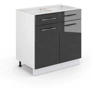 Vicco - Mobile basso cucina in Antracite lucido 80cm con cassetto - Mobile da cucina Vicco - Mobile basso cucina in Antracite lucido 80cm con cassetto - Mobile da cucina