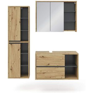 Vicco Badezimmermöbel-Set - Weiß, Spiegel, Hoch- & Unterschränke - Badezimmer Typ Vicco Badezimmermöbel-Set - Weiß, Spiegel, Hoch- & Unterschränke - Badezimmer Typ