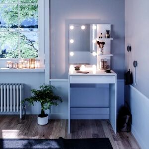 Tavolo da trucco bianco Vicco Isabelle con LED - Design Moderno & Ampio Spazio Tavolo da trucco bianco Vicco Isabelle con LED - Design Moderno & Ampio Spazio
