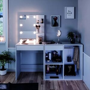 Mesita de Maquillaje Isabelle Blanca con LED Mesita de Maquillaje Isabelle Blanca con LED