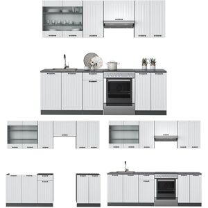Vicco Estantería de Cocina Estilo Cottage Blanca/Antracita - 240cm Vicco Estantería de Cocina Estilo Cottage Blanca/Antracita - 240cm