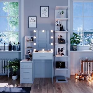 Vicco Conrada Weiß Schminktisch mit LED-Beleuchtung - Schminktisch Vicco Conrada Weiß Schminktisch mit LED-Beleuchtung - Schminktisch