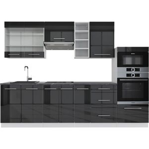 Vicco - Mueble de cocina Fame-Line, 280cm, Antracita Brillo Alto - Armario de Cocina Vicco - Mueble de cocina Fame-Line, 280cm, Antracita Brillo Alto - Armario de Cocina