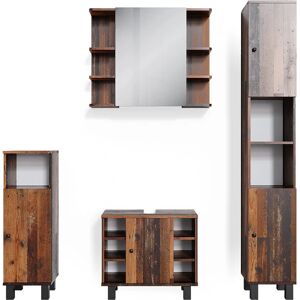Set de Muebles de Baño Roble Rústico Vicco - Fynn - 4 Piezas Set de Muebles de Baño Roble Rústico Vicco - Fynn - 4 Piezas