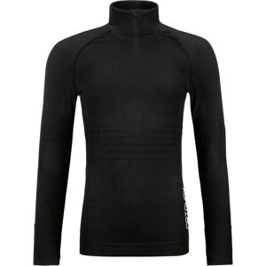 Ortovox Schwarz Raven Merinowoll Zip Neck - Damen Langarm-Top Ortovox Schwarz Raven Merinowoll Zip Neck - Damen Langarm-Top