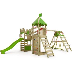 Fatmoose RiverRun Parque infantil de madera - Escalada, columpios y tobogán Fatmoose RiverRun Parque infantil de madera - Escalada, columpios y tobogán