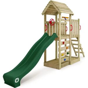 Wickey JoyFlyer Wooden Playground with Slide, Climbing Tower & Sandbox - Green Wickey JoyFlyer Wooden Playground with Slide, Climbing Tower & Sandbox - Green