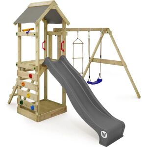 Wickey Wooden Playground Set - Climbing Tower, Swing & Slide - 120cm High Wickey Wooden Playground Set - Climbing Tower, Swing & Slide - 120cm High