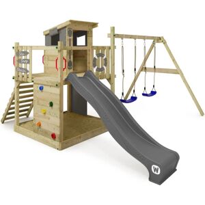 Parc de jeux en bois Wickey Smart Camp avec balançoire et toboggan - Anthracite - Publicité Parc de jeux en bois Wickey Smart Camp avec balançoire et toboggan - Anthracite - Publicité