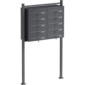 Wiltec Buzón de Acero Galvanizado 10 Compartimentos - Resistente a la Intemperie Wiltec Buzón de Acero Galvanizado 10 Compartimentos - Resistente a la Intemperie