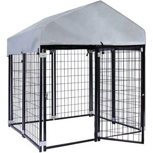 Wiltec Caseta para perros con cubierta - 121x121x137cm Wiltec Caseta para perros con cubierta - 121x121x137cm
