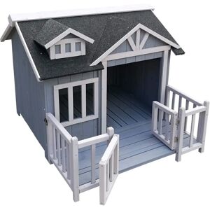 Maison pour chiens de luxe avec terrasse - Abri extérieur - Publicité Maison pour chiens de luxe avec terrasse - Abri extérieur - Publicité