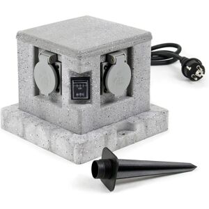 XPOTOOL Prise de jardin effet granit - 4 prises, capteur crépusculaire - Publicité XPOTOOL Prise de jardin effet granit - 4 prises, capteur crépusculaire - Publicité