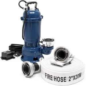 Bomba de aguas residuales Wiltec - 1500W, 22800 l/h, manguera 20m - Azul Bomba de aguas residuales Wiltec - 1500W, 22800 l/h, manguera 20m - Azul