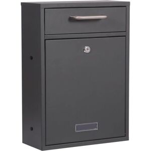 Buzón Wiltec V52 Antracita - Cerradura Segura, Gran Capacidad, Montaje en Pared Buzón Wiltec V52 Antracita - Cerradura Segura, Gran Capacidad, Montaje en Pared