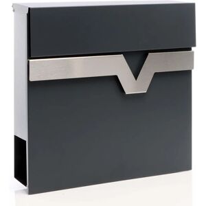 Buzón de pared V60 gris antracita con soporte para periódicos Buzón de pared V60 gris antracita con soporte para periódicos