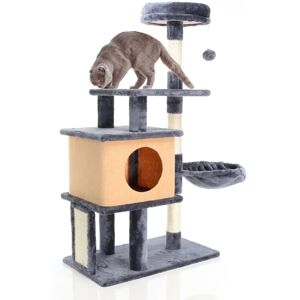 Arbre à chat Fudajo - 112cm - Gris foncé en peluche multi-niveaux - Publicité Arbre à chat Fudajo - 112cm - Gris foncé en peluche multi-niveaux - Publicité