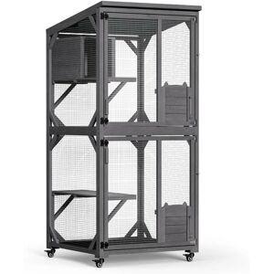 Enclos pour chats Wiltec - 74x78x180 cm avec roues, niveaux multiples, double porte - Publicité Enclos pour chats Wiltec - 74x78x180 cm avec roues, niveaux multiples, double porte - Publicité