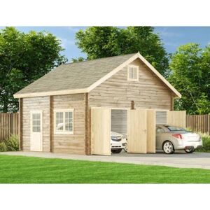 Alpholz Doppelgarage Bora-70 - Anpassbare Holzgarage Alpholz Doppelgarage Bora-70 - Anpassbare Holzgarage