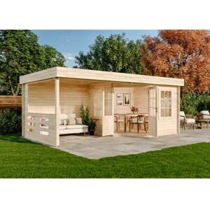 Alpholz Gartenhaus Hanna-40 - Flachdach, Holzterrasse, 40 mm Wände Alpholz Gartenhaus Hanna-40 - Flachdach, Holzterrasse, 40 mm Wände