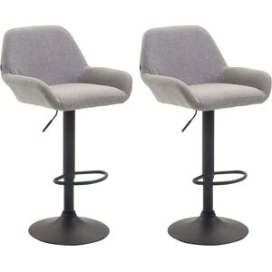 Ensemble de 2 Tabourets de Bar Braga - Hauteur Réglable Gris Ensemble de 2 Tabourets de Bar Braga - Hauteur Réglable Gris