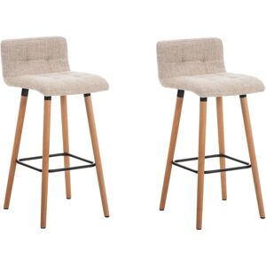 CLP - Set de 2 Tabourets de Bar Lincoln - Tissu & Bois - Publicité CLP - Set de 2 Tabourets de Bar Lincoln - Tissu & Bois - Publicité