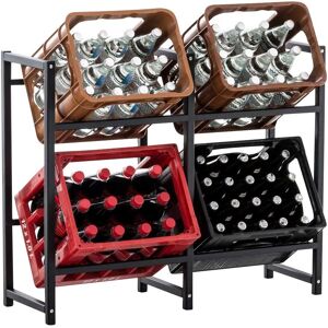 Estantería negra CLP para botellas con 4 compartimentos - Estante de almacenamiento Estantería negra CLP para botellas con 4 compartimentos - Estante de almacenamiento