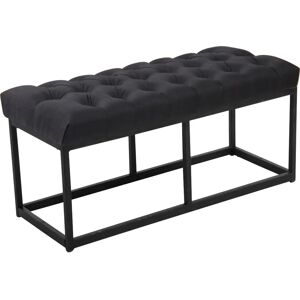 Banc en tissu noir Amun de Pricenet - Mobilier Banc en tissu noir Amun de Pricenet - Mobilier