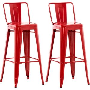 CLP Mason Tabourets de bar industriels en métal rouge - Tabouret en métal CLP Mason Tabourets de bar industriels en métal rouge - Tabouret en métal