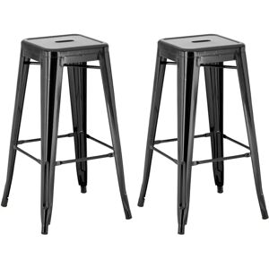 Homestoreking Tabouret de Bar en Métal Noir Joshua - Style Industriel Homestoreking Tabouret de Bar en Métal Noir Joshua - Style Industriel