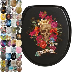 Siège de toilette Sanilo Jour des Morts - Haute qualité, universel, fermeture douce - Publicité Siège de toilette Sanilo Jour des Morts - Haute qualité, universel, fermeture douce - Publicité