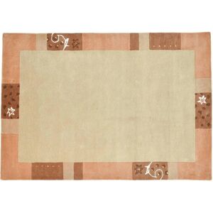 THEKO Royal Ganges Beigefarbener Handmade Wollteppich - Teppich THEKO Royal Ganges Beigefarbener Handmade Wollteppich - Teppich