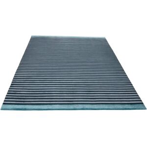 THEKO Miami 3286 Woll- & Viskose-Handgewebter Teppich - Rechteckig, Blau, 70x140cm THEKO Miami 3286 Woll- & Viskose-Handgewebter Teppich - Rechteckig, Blau, 70x140cm