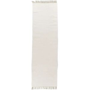 THEKO Happy Cotton Cotton Rug - 70x250cm, Handwoven, White - Carpet THEKO Happy Cotton Cotton Rug - 70x250cm, Handwoven, White - Carpet