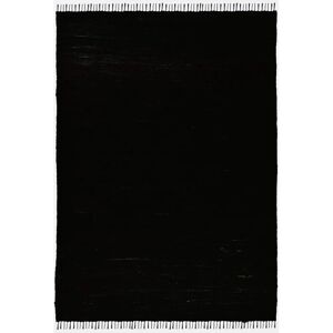 THEKO Happy Cotton Carpet - 40x60cm, Black, Handmade, Double-sided - Carpet THEKO Happy Cotton Carpet - 40x60cm, Black, Handmade, Double-sided - Carpet