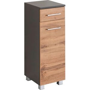 WELLTIME Avignon - Badezimmer Unterschrank - Braun (Eiche, Graphit) - 30x79x35cm WELLTIME Avignon - Badezimmer Unterschrank - Braun (Eiche, Graphit) - 30x79x35cm