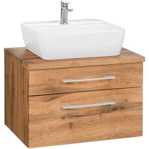 WELLTIME Davos Badezimmer Schrank - Eichefarben - 60cm x 55cm x 47cm - Badmöbel WELLTIME Davos Badezimmer Schrank - Eichefarben - 60cm x 55cm x 47cm - Badmöbel