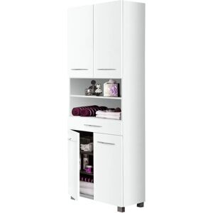 WELLTIME Portofino Badschrank - 4 Regale, 4 Türen, Weiß WELLTIME Portofino Badschrank - 4 Regale, 4 Türen, Weiß