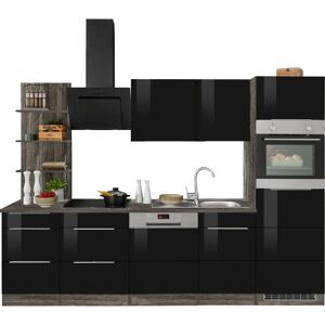 KOCHSTATION KS-Brindisi - Küchenzeile - Vintage Eiche, schwarz hochglanz - Küchenzeile KOCHSTATION KS-Brindisi - Küchenzeile - Vintage Eiche, schwarz hochglanz - Küchenzeile