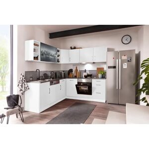 Kochstation KS-Paris Eckküchen-Set - Komplett Weiß/Anthrazit 220cm Kochstation KS-Paris Eckküchen-Set - Komplett Weiß/Anthrazit 220cm