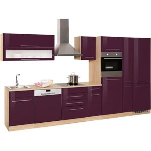 Kochstation KS-Eton - Komplette Küchenzeile - Aubergine & Eiche Kochstation KS-Eton - Komplette Küchenzeile - Aubergine & Eiche