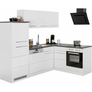 Kochstation Trient - Weiß Hochglanz Küchen-Set mit Arbeitsplatte Kochstation Trient - Weiß Hochglanz Küchen-Set mit Arbeitsplatte