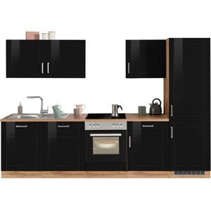 Kochstation Tinnum - Küchenzeile, 300cm x 60cm, Schwarz Kochstation Tinnum - Küchenzeile, 300cm x 60cm, Schwarz