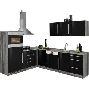 Kochstation KS-Samos - L-förmige Küche, schwarz hochglanz Kochstation KS-Samos - L-förmige Küche, schwarz hochglanz